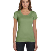 Ladies' Baby Rib Short-Sleeve Scoop Neck T-Shirt
